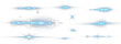 © Olga - Set of blue horizontal lens flare streaks and starburst light effects on transparent background.