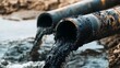 © Alokesh - Industrial waste flowing into river high resolution photo