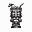 © Edo - Tiki Glass Tropical Beverage Vector Illustration on white background