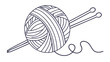 © kinza ali - Simple vector graphic of yarn ball and knitting needles for crafting projects and creative hobbies design