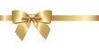© Margarita  - Beautiful gold bow with horizontal ribbon isolated on transparent background made in realistic style.