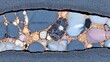 © waginah - Crosssection of asphalt pavement revealing a dense aggregate of various sized stones, pebbles, and sand bound together by a dark, cohesive matrix, showcasing geological texture and construction detail