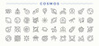 © Rubbble - Cosmos related icon set. Contains such symbols as asteroid, universe, planet, astronomy and more. Space icon set. Thin UI icons. Editable stroke vector art.