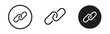 © Virdauso - Link icon set. Internet URL or webpage url link icons. Chain, web address, internet shortcut, browser, external link, hyperlink navigation, webpage connection. Editable stroke