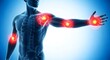 © KhaledM - Struggling with joint pain, seeking relief for aching shoulders, elbows, and wrists in this medical visualization highlighting discomfort.