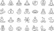 © MdMujahidFakir - Deep meditation for mental health condition line art icon set. Containing yoga style, silent, quite and stress relief flat black editable vector illustration
