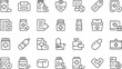 © MdMujahidFakir - Online hospital prescription and medicine line art icon set. Editable vector illustration
