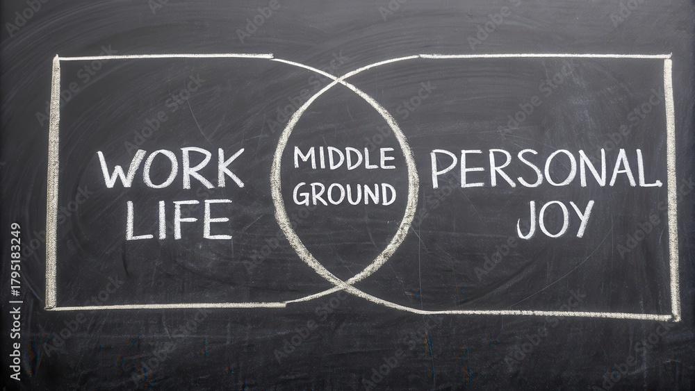 Chalk Diagram Depicting Work Life Balance Intersection Stock ...