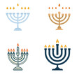 © GURUSDKREATIF - First Day of Hanukkah icon, hanukkah candle icon