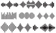 © DobirUddin - Clean vector set of sound waves and equalizer icons. Monochrome, scalable waveforms ideal for music apps, podcasts, logos, UI, slides, and branding.
