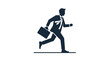 © afif - Determined businessman in a suit running with a briefcase symbolizing career momentum and ambitious pursuit of success in a modern professional world, Generative AI