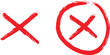 © asadul - Red cross mark and circled red x mark on white background