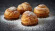 © Den Boro Day - Golden Pastries with Powdered Sugar A Delicious Still Life Presentation.