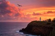 © Popelniushka - Dawn at Kilauea Lighthouse: A Serene View of Kauai's Pacific Ocean and Wildlife
