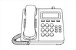 © designorTG - Line art of a modern desk telephone with handset and keypad Vector, illustration