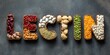 © Olena - Flat Lay Display of Lectin-Rich Foods Arranged with Elegant Lettering on a Textured Background