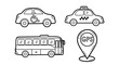 © Katerina Polibina - Vehicles including taxi, bus, and wheelchair accessible car icons