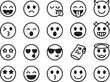 © Design home sara - An array of outlined black and white emoticon icons showcases diverse expressions of feelings