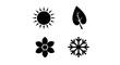 © NicoRobin - Four seasons Sun, leaf, flower and snowflake