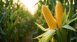© Naimulislam - Ripe corn cobs in a field at sunset corncob maize agriculture crop harvest yellow food plant farming countryside rural nature outdoors