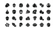 © nurjahan - Collection of various acorn and nut icons in a monochrome style