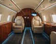 © Kitta Studio - Luxury Interior of Private Jet Cabin with Leather Seats and Wood Finish