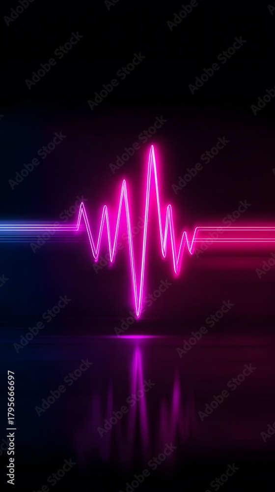 A pulsating pink and blue wave on a dark background Stock Photo | Adobe ...