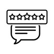 © Creative Studio - Five star rating with speech bubble icon for customer feedback five stars rating system