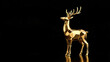 © Visual Wit - A golden geometric reindeer statue on a black background