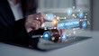 © InfiniteFlow - A business professional engages with digital tools to strategize cost reduction, emphasizing budgeting, frugality, and efficient spending for organizational success. Tessel