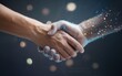 © NGX Studio - Digital transformation handshake between human and artificial intelligence, future technology