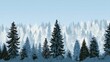 © buraratn - Snowy Winter Forest Landscape with Tall Evergreen Trees and Scenic Blue Sky Background for Nature and Travel Themes