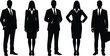 © Md - Professional business people silhouettes in formal corporate attire standing confidently, ideal for office presentations, branding materials, workplace
