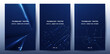 © Aneg - Futuristic digital blue line technology poster set, glowing lines innovation and connection network background for tech event poster or presentation product business