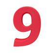 © Matt - Bold red number 9 on transparent background