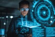 © Luna Whisper - Businessman reviewing holographic task list autonomously completed by artificial intelligence agent with digital interface, perfect for productivity workflow automation and AI efficiency concept.