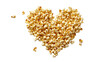 © Innovative Shots - Popcorn in heart shape fluffy popped corn snack romantic food arrangement yellow kernels crunchy treat love themed snack isolated on white background