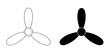 © stock - Two stylized fan blades one outlined and one solid black