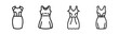 © Sourov - Collection of four simple sketch drawings of women's dresses showing different styles and cuts