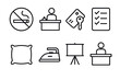 © Sapphire - Hotel icons checkin desk, no smoking, amenities, checklist, ironing, presentation