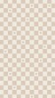 © Sergio - Light Beige Checkered Pattern with Hearts Aesthetic Phone Wallpaper