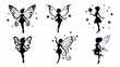 © Allah - Enchanting fairy silhouettes with whimsical butterfly wings and twinkling stars create magical designs for fantasy projects and whimsical celebrations.