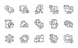 © RI Rafiq - Remote Working line icon set. Freelance, hybrid work, digital nomad, office, home office, video conferencing line icon pack
