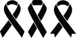 © KalenBikash - Black and white ribbon symbol vector illustration of cancer or aids awareness design icon on a white background for charity support
