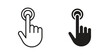 © Rajes - finger tap icon flat and thin stroke vector pack. Editable icons set