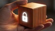 © ABDOU BERRI - Cybersecurity and digital privacy with minimalist wooden security cube