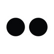 © VisionGrafix - Two solid black circles on a clean white background shape graphic