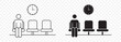© Agastya 897 - “Waiting Room Man Icon — Outline & Fill Styles, Editable Stroke Line & Solid Variant, Sitting Man Symbol, Transparent PNG Vector”.