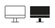 © kia - Computer screen icon glyph and line set thin line symbol concept.