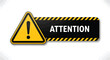 © Pixel Infinity - Attention sign vector yellow triangle warning hazard safety precaution eps silhouette
